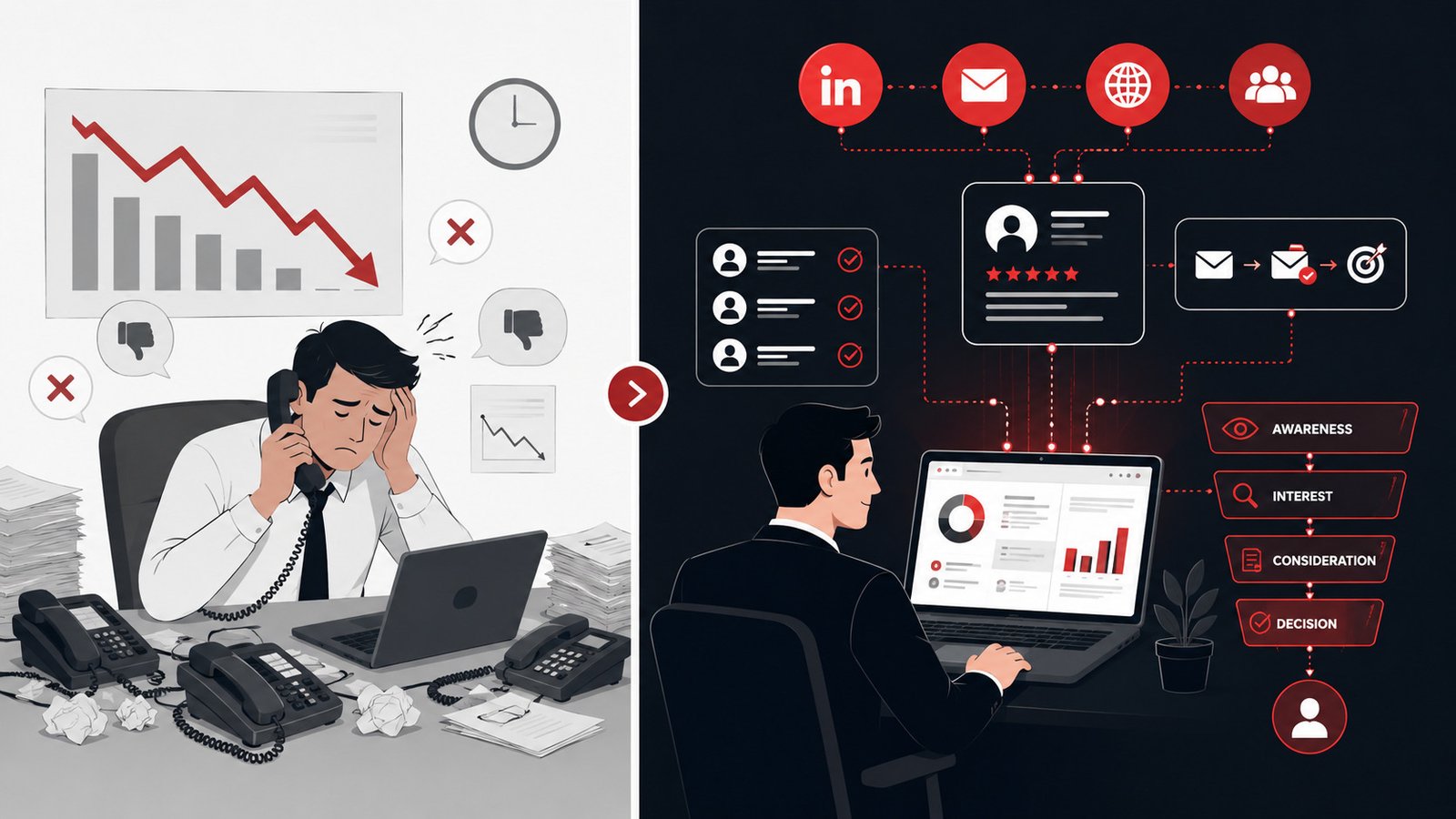 Cold calling vs modern B2B lead generation strategies in 2026 — comparing old outbound with intent-based demand generation